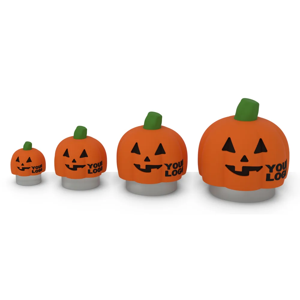 The Pumpkin Boo Lid in S, M, L and XL, side by side