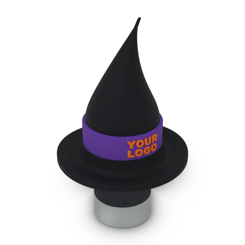 Witch Hat Boo Lid lifted up to show the jar's own lid under it